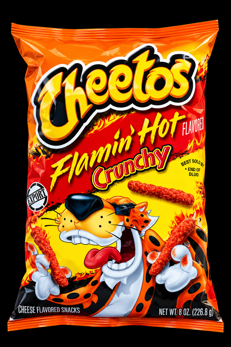 Cheetos Flamin Hot Crunchy Cheese Flavoured Snacks 226.8g (USA)