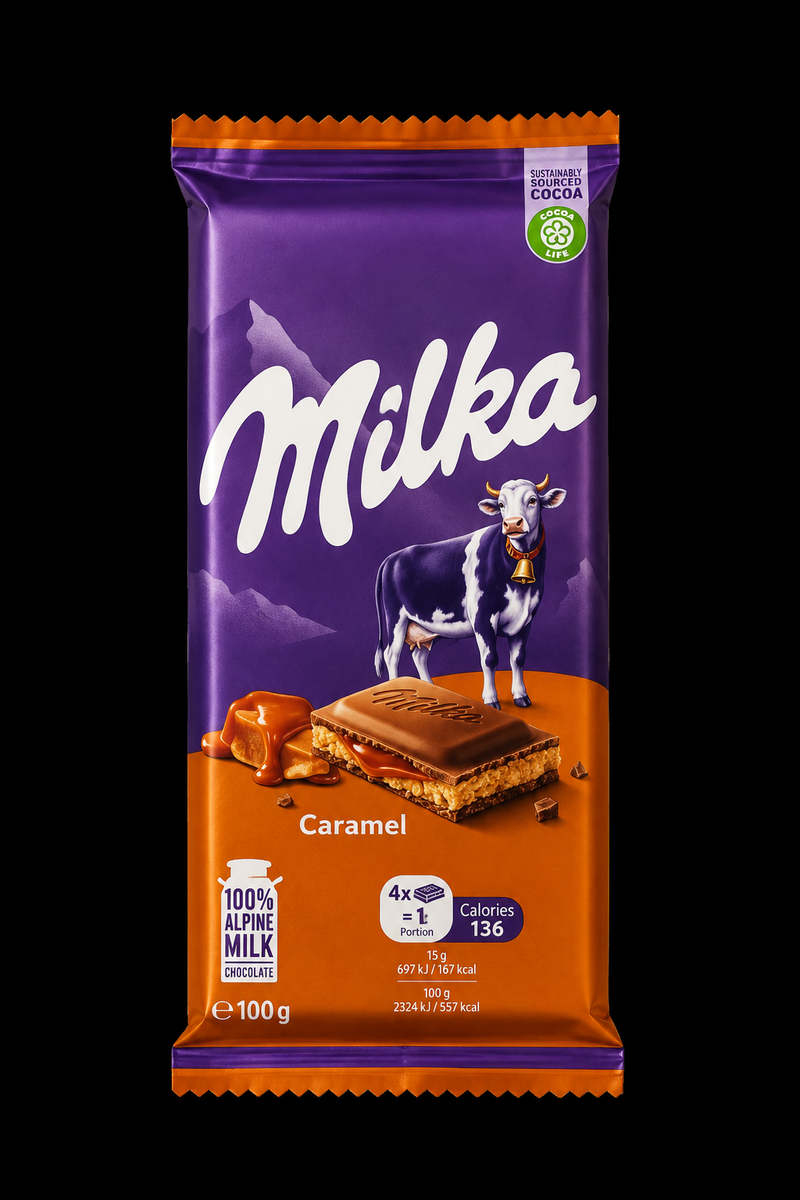 Milka Caramel Chocolate Bar