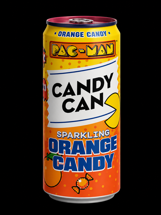 Pac-Man Candy Can Sparkling Orange Candy