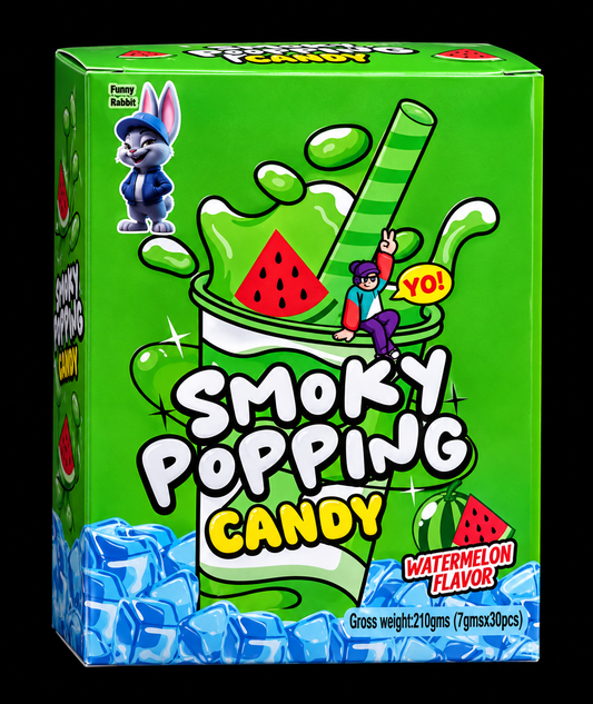 Smoky Popping Candy Watermelon Flavour (30-Piece Box, 210g)