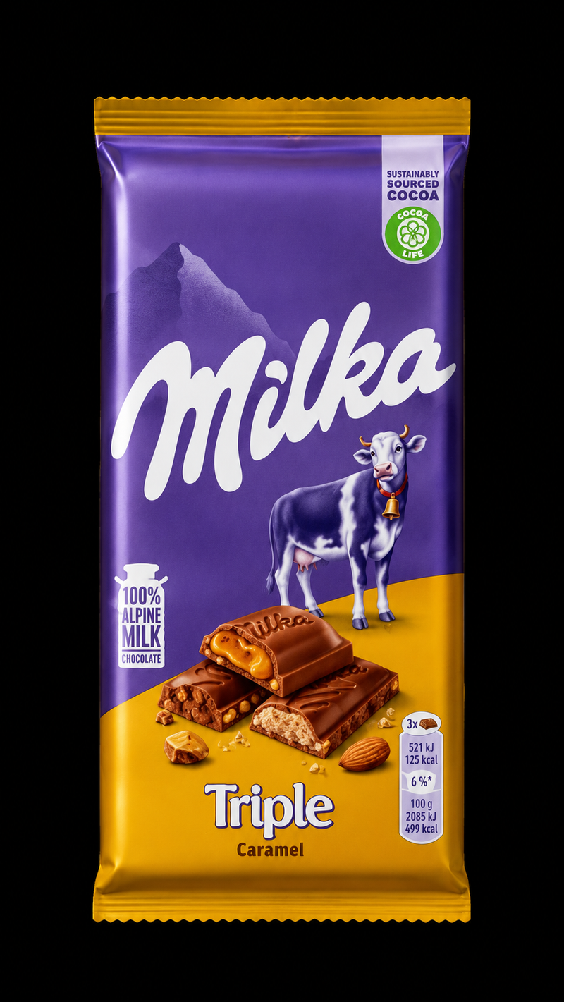 Milka Triple Caramel Chocolate Bar