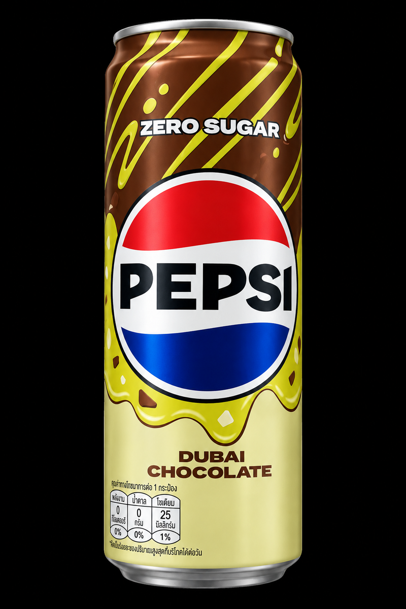 Pepsi Dubai Chocolate Zero Sugar Limited Edition Soft Drink Can