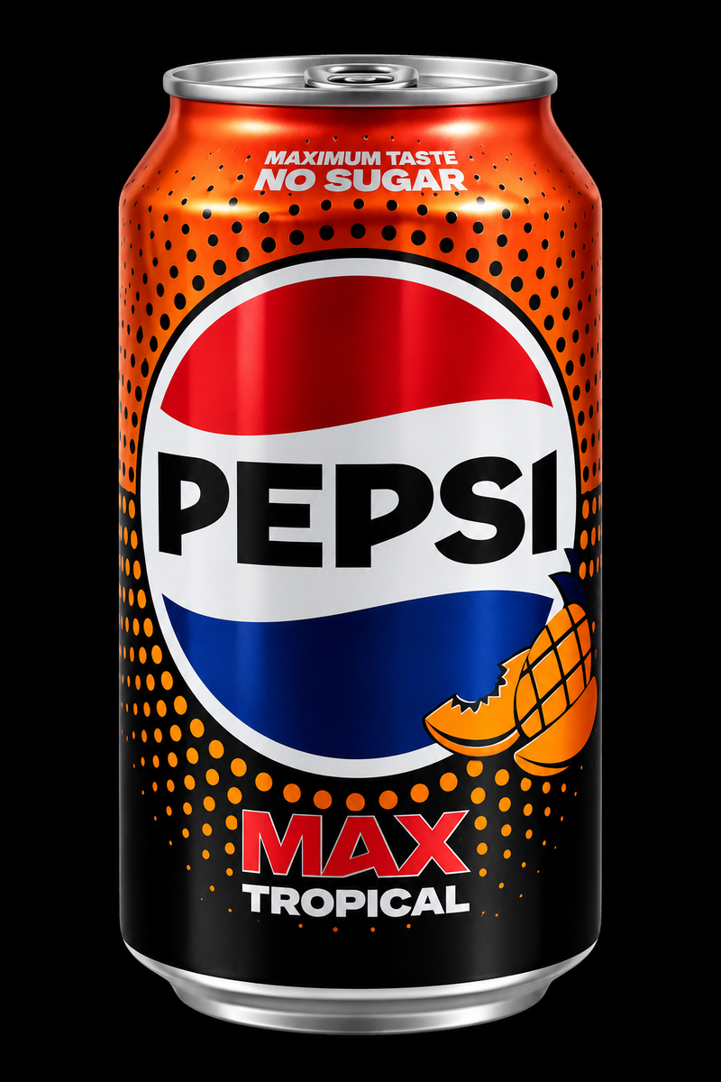 Pepsi MAX Tropical Zero Sugar Soft Drink Can